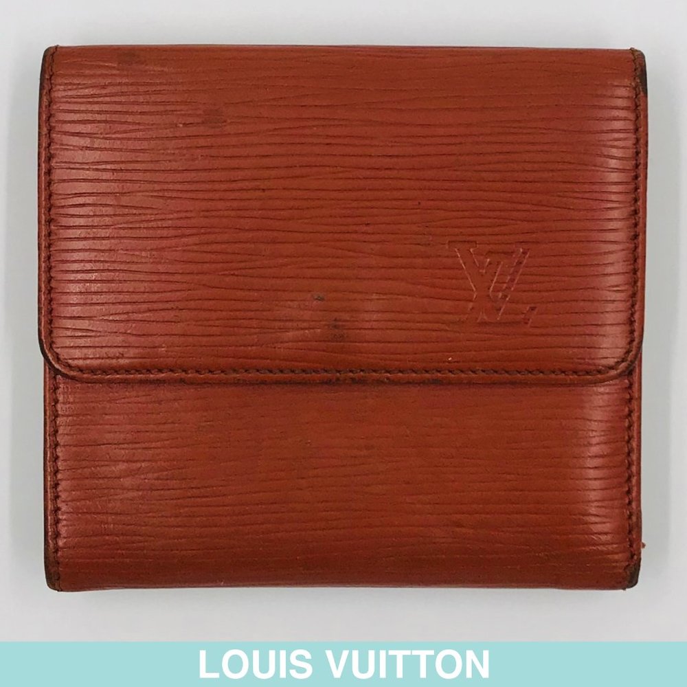 Auth Louis Vuitton Epi tri-fold leather wallet